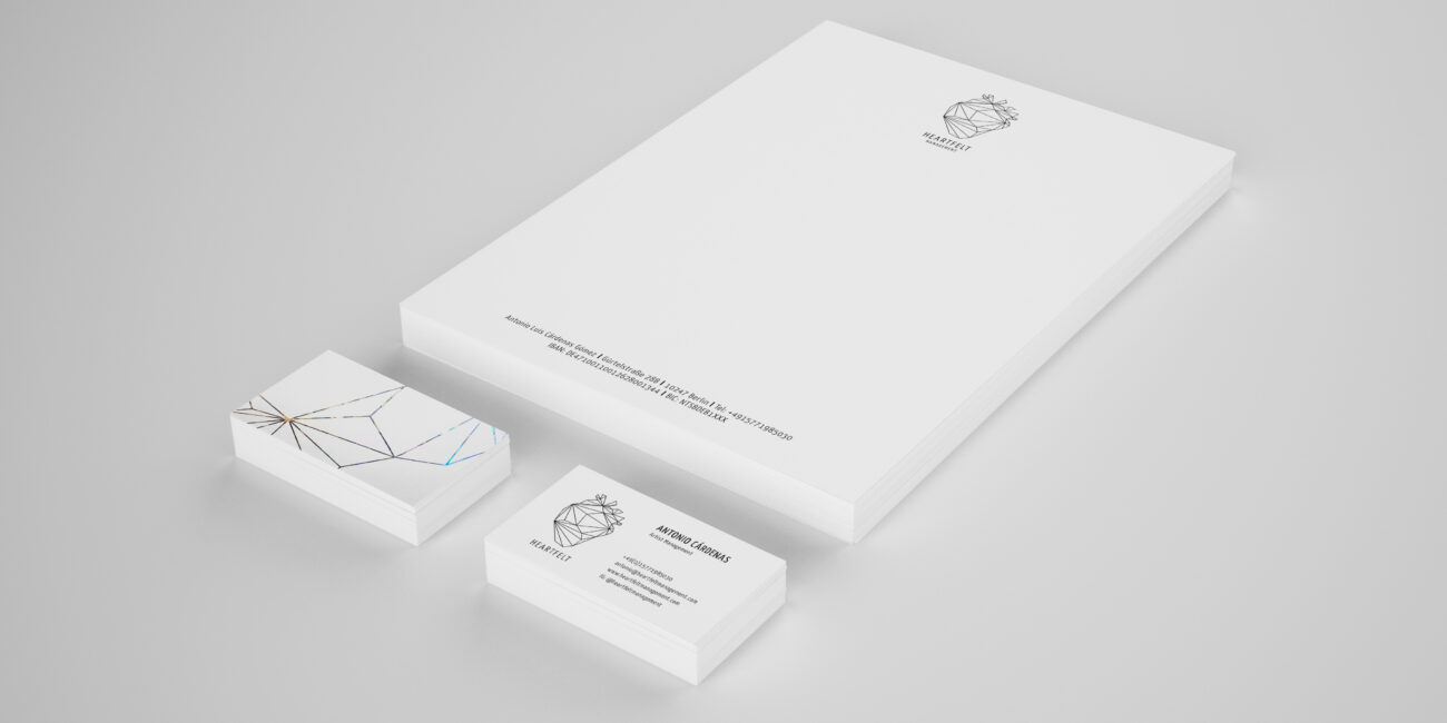 Corporate design for artist management agency Heartfelt Management by Yvonne Hartmann