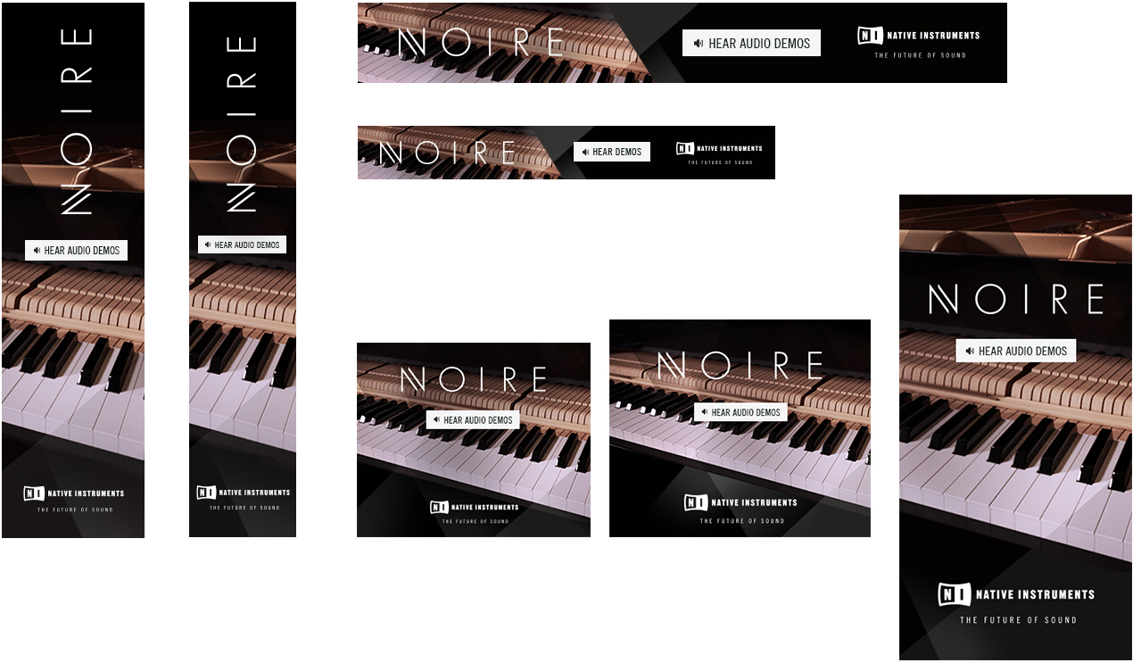 Campaign design for the Native Instruments sound library Noire by Yvonne Hartmann