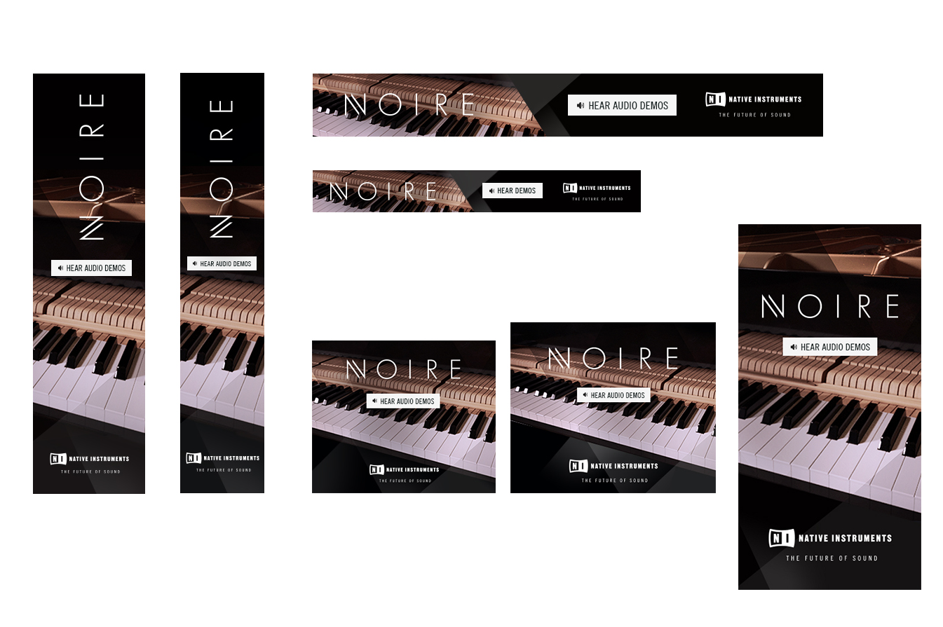 Campaign design for the Native Instruments sound library Noire by Yvonne Hartmann