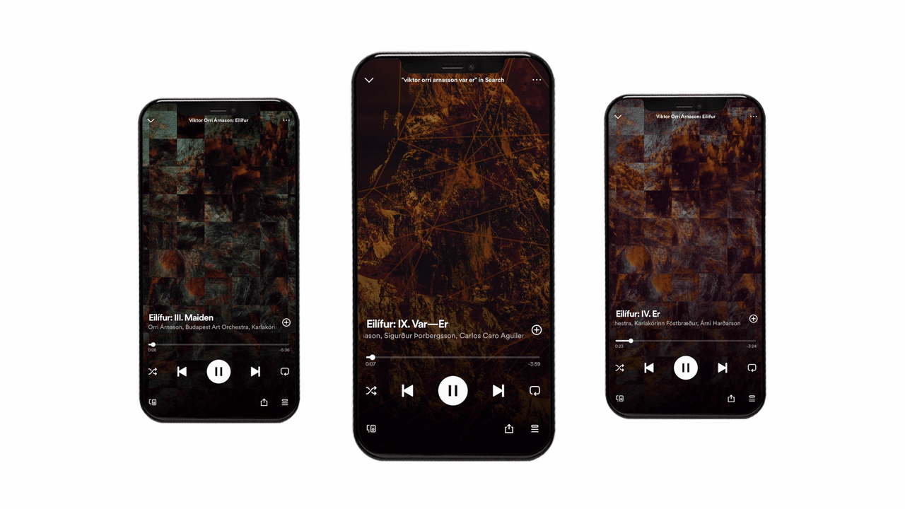 Spotify canvas animation for Viktor Orri Árnasson's album release "Eilífur" by Yvonne Hartmann