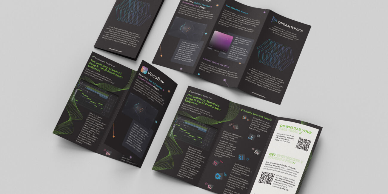 Product brochure desgin for Dreamtonics by Yvonne Hartmann