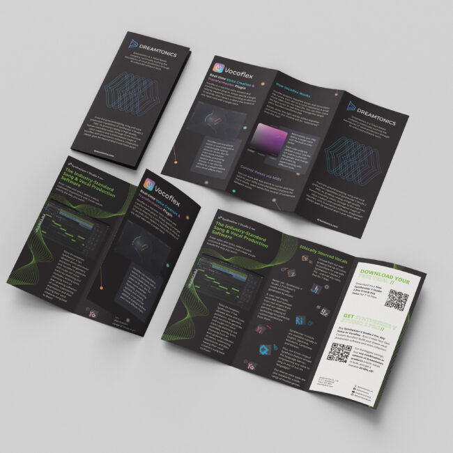 Product brochure desgin for Dreamtonics by Yvonne Hartmann