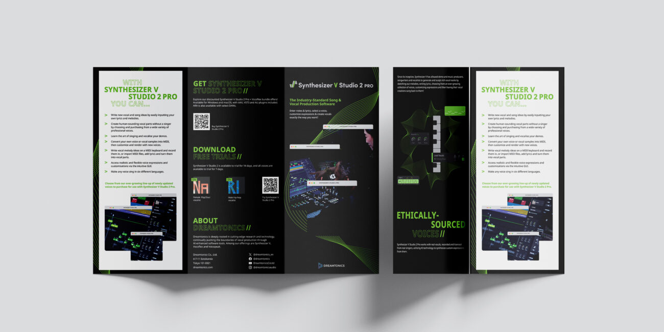 Product brochure desgin for Dreamtonics by Yvonne Hartmann