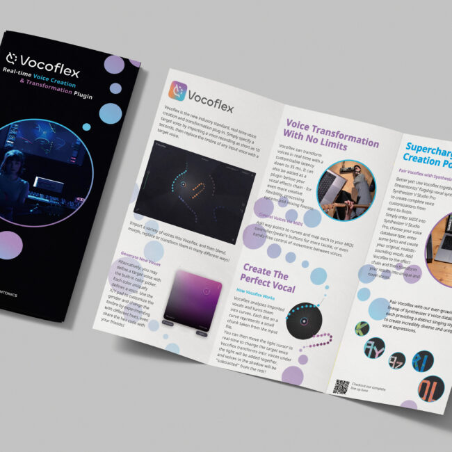 Product brochure desgin for Dreamtonics by Yvonne Hartmann