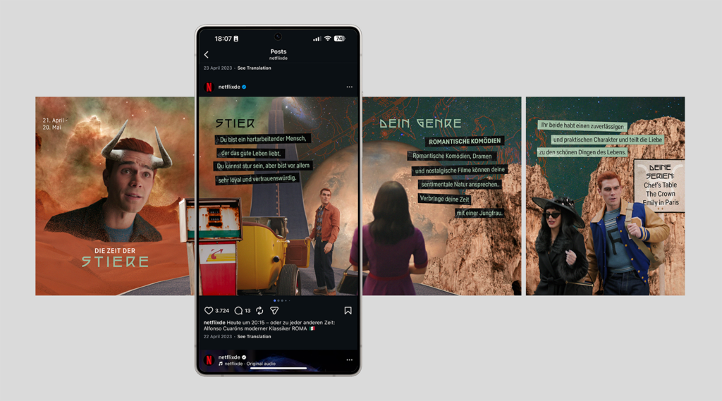 Instagram carousel post design for Netflix by Yvonne Hartmann