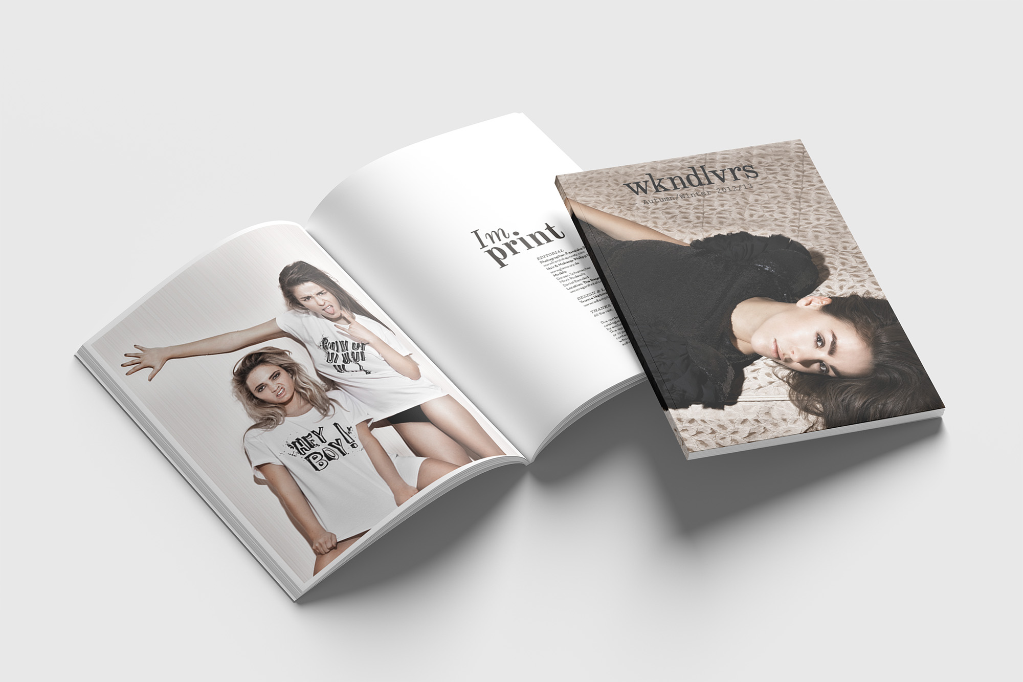 Lookbook layout for fashion label wkndlvrs by Yvonne Hartmann