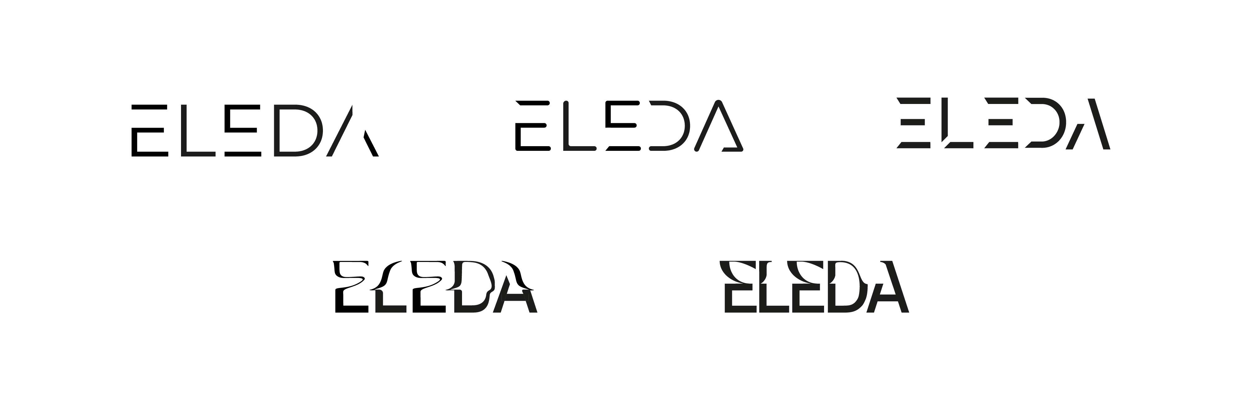 Early logo drafts for ELEDA by Yvonne Hartmann