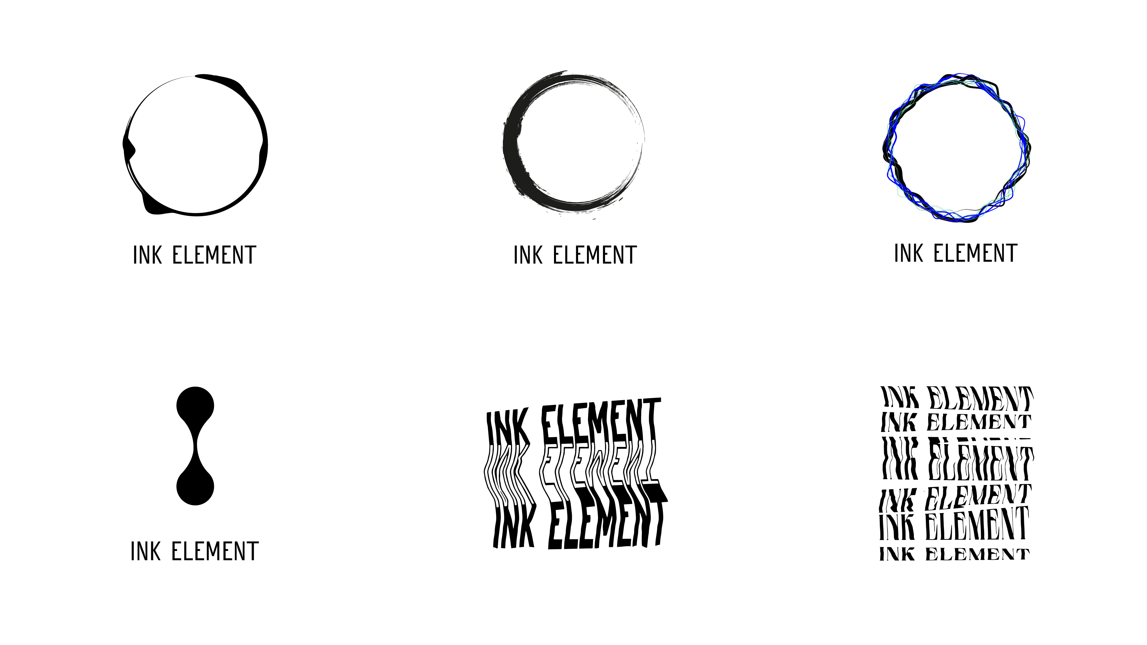 Early logo drafts for electronic music producer and DJ INK ELEMENT by Yvonne Hartmann