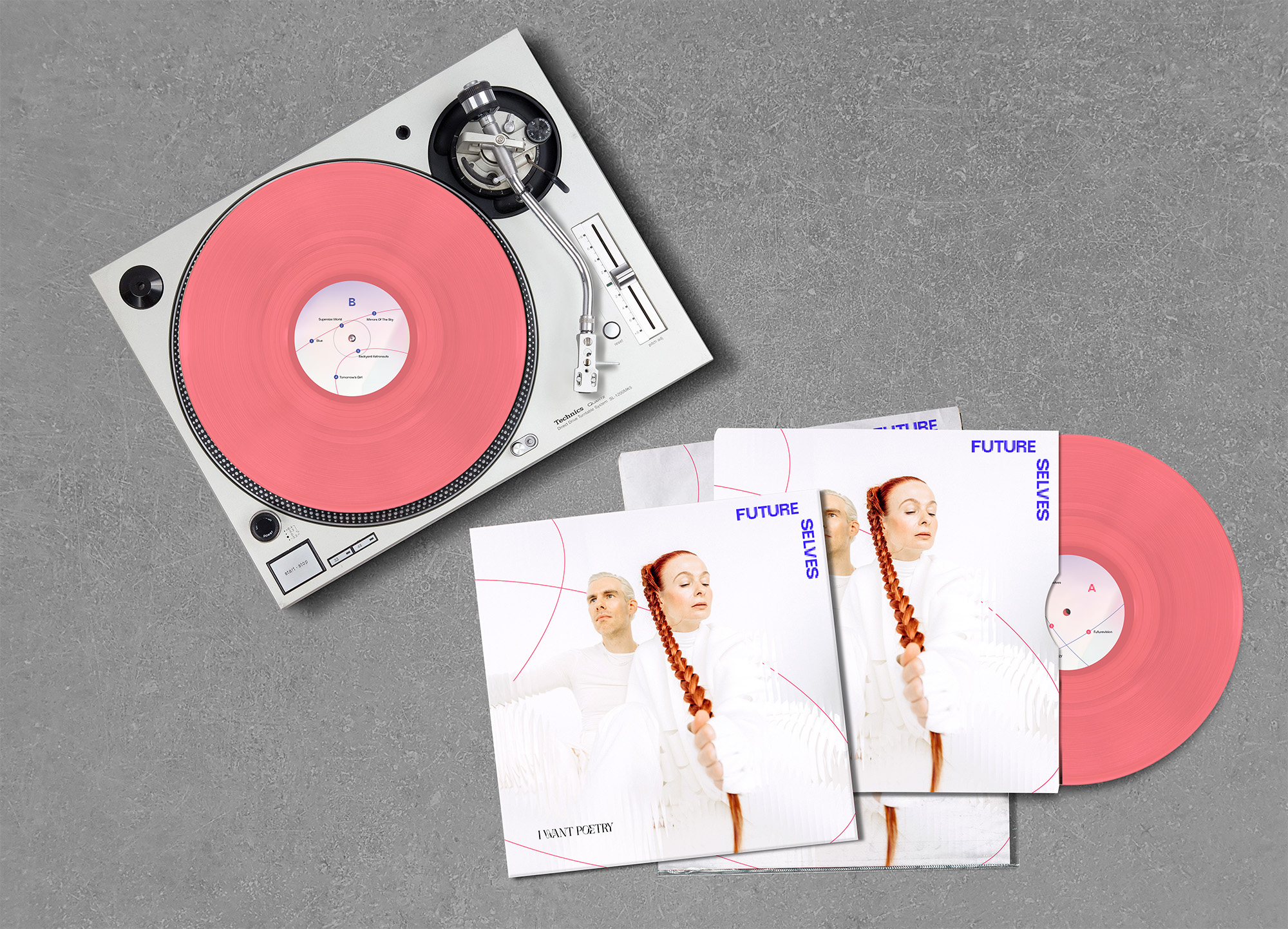 Future Selves CD packaging designed for I Want Poetry by Yvonne Hartmann