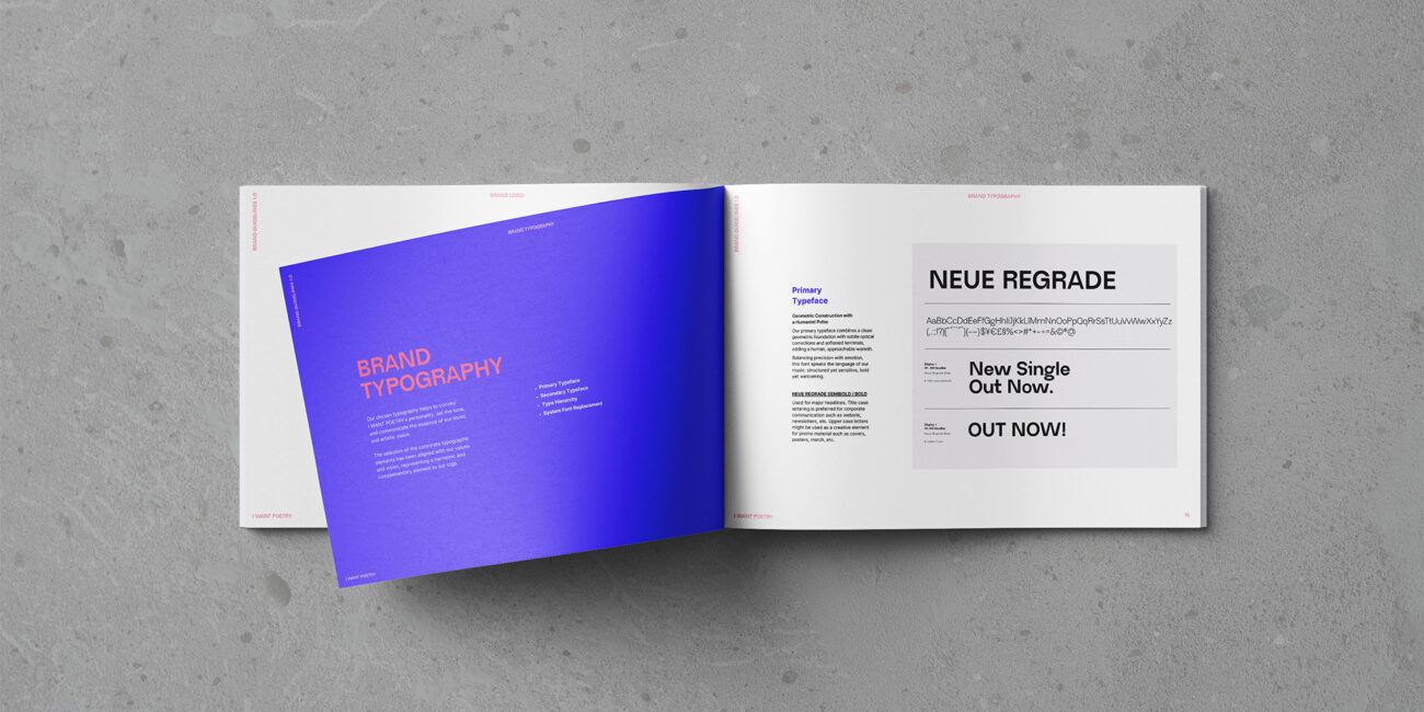 Brand Style Guide for Dresden-based electro-pop duo I WANT POETRY by Yvonne Hartmann